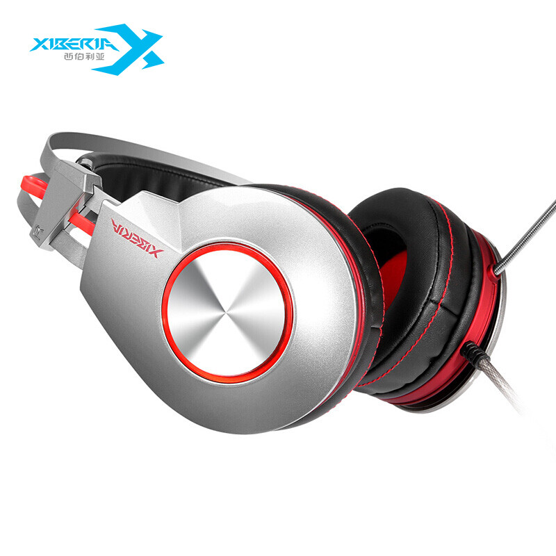 西伯利亚(XIBERIA)K5 电竞游戏耳机头戴式 电脑耳麦带麦  吃鸡耳机7.1声道 铁灰色