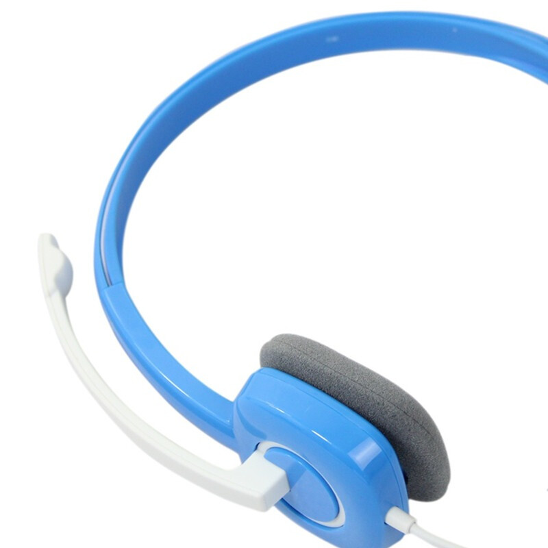 罗技（Logitech）H150 立体声耳机 带麦克风话筒 电脑笔记本办公耳麦 蓝色