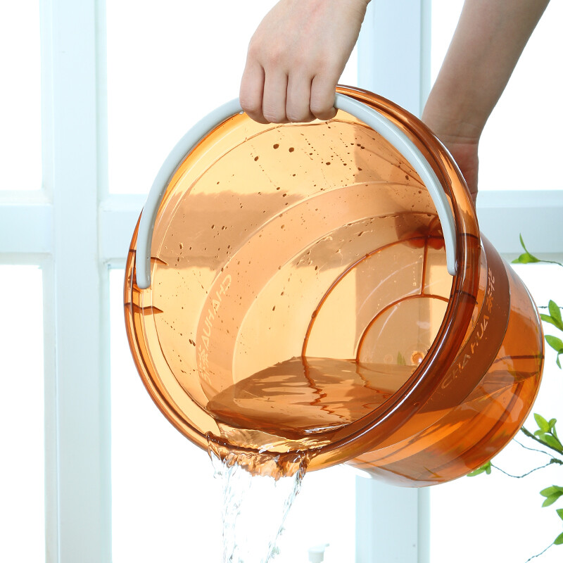 茶花 水桶巧提手宽边塑料桶11l 0249