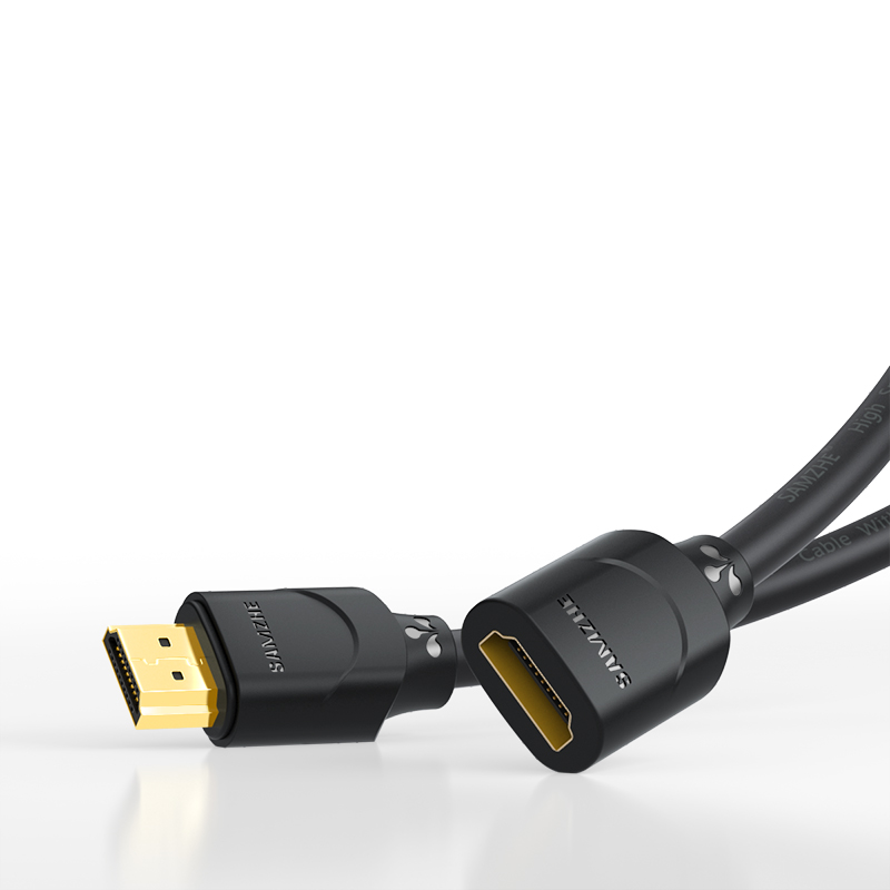 山泽(SAMZHE)HDMI线延长线 4K高清3D视频线 公对母转换线 电脑接电视投影仪显示器数据线 1.5米黑 15MN9