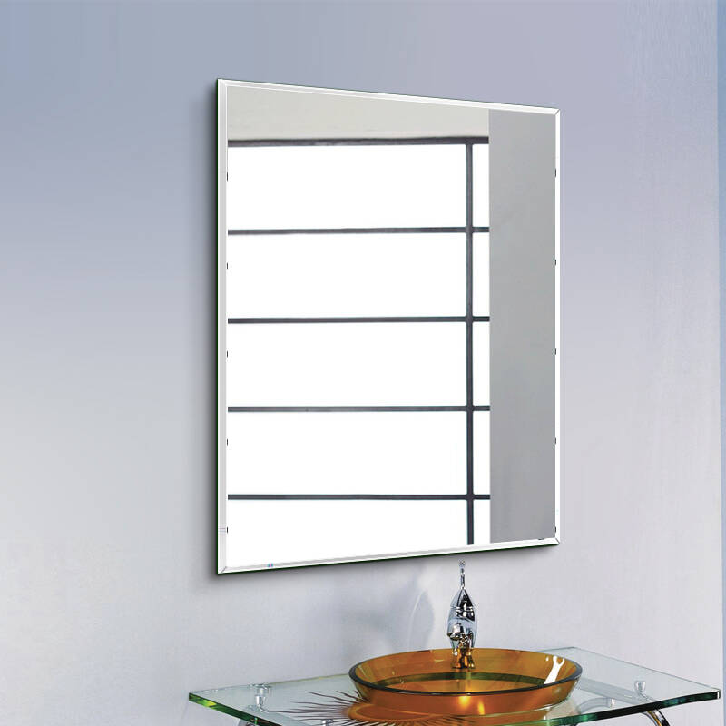 靓晶晶镜子浴室镜 四斜边卫浴镜 百搭化妆镜子 无框卫生间壁挂墙镜