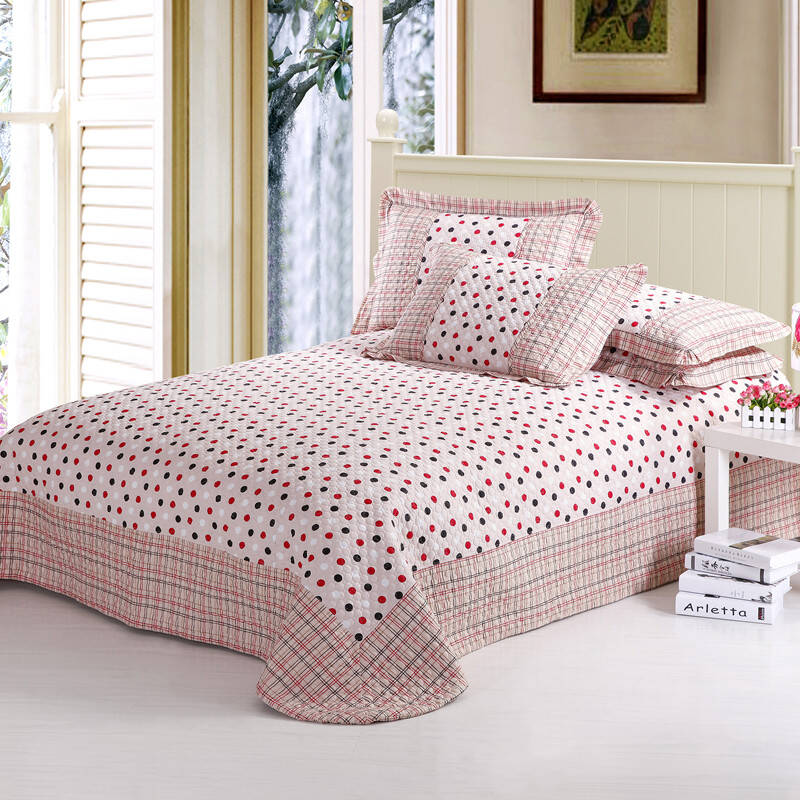 欣纯家居 全棉斜纹绗绣夹棉床盖单人床双人床 床上用品 一顾倾城 床盖