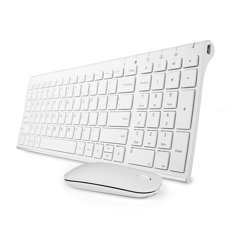航世（BOW）HW193 键鼠套装 无线键鼠套装 办公键鼠套装 超薄便携充电鼠标键盘 白色
