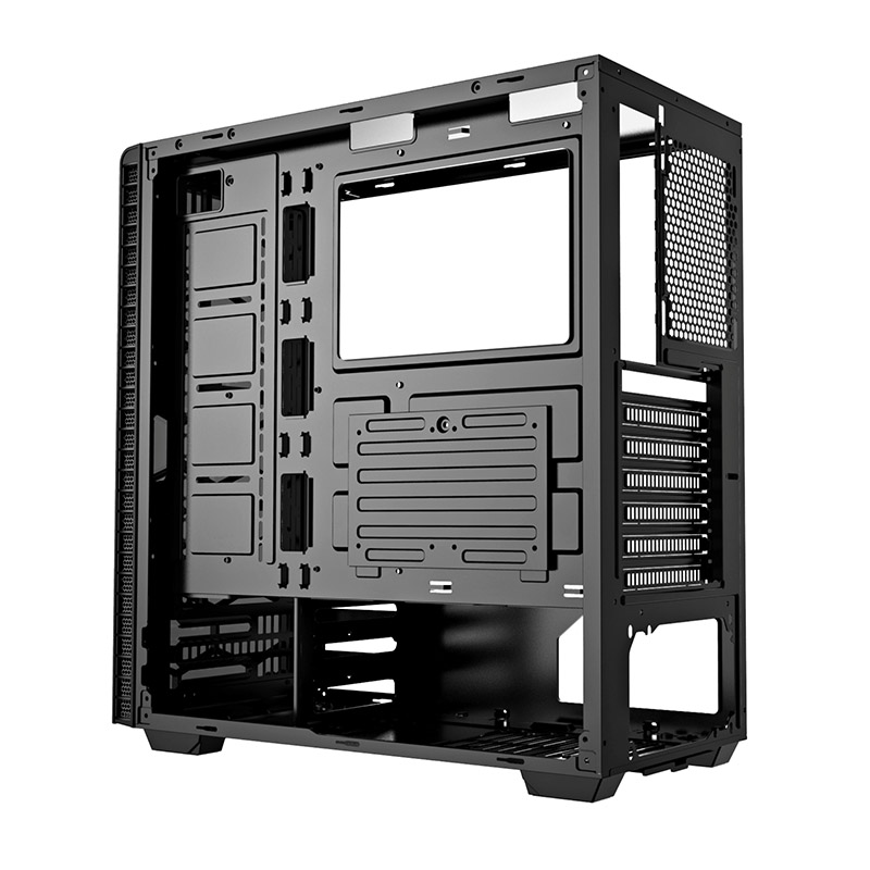 航嘉（Huntkey）GX600P黑色机箱（双面钢化玻璃/支持ATX主板/宽体游戏机箱/支持长显卡/黑化背线）