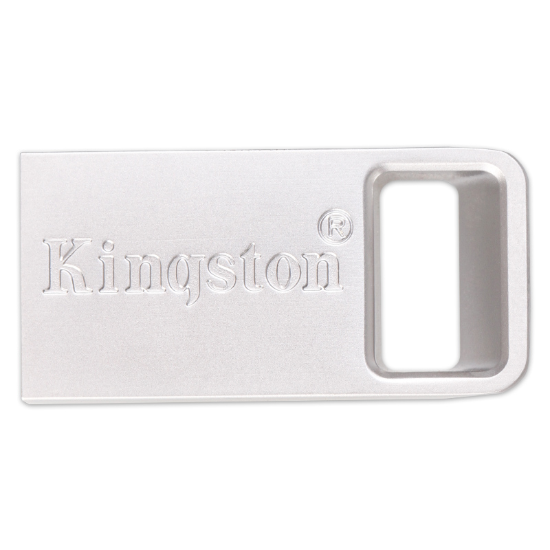 金士顿（Kingston）64GB USB3.1 U盘 DTMC3 银色金属 读速100MB/s 迷你型车载U盘 便携环扣