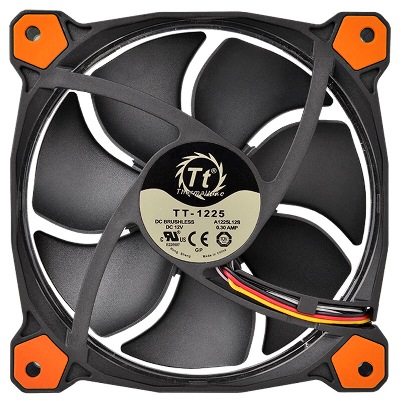 Tt（Thermaltake）Riing 12cm 橙光 机箱风扇（LED导光圈/RGB风扇/减震设计/独特低噪技术/降噪控制线）