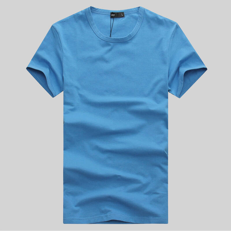 欧榜atopi夏季男士纯色经典短袖圆领t恤 618夏装特惠 31015 天蓝色