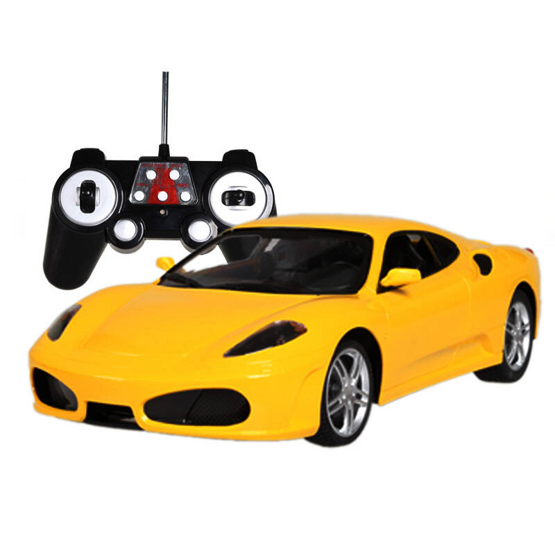 双鹰 法拉利f430跑车仿真遥控车 儿童玩具充电遥控车模型 黄色