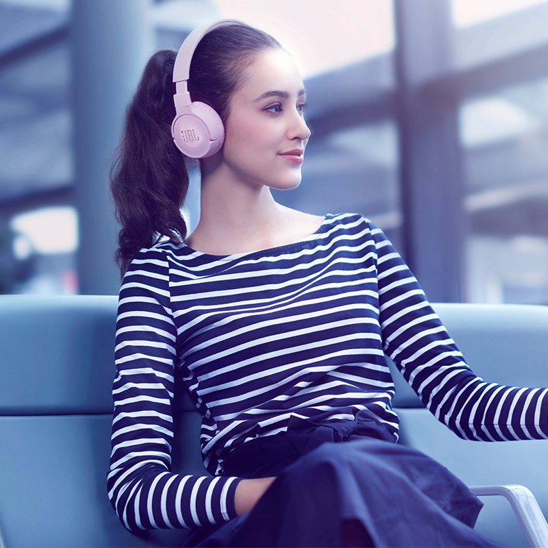 JBL TUNE 600BTNC 主动降噪耳机 无线蓝牙耳机 运动耳机 音乐耳机 T600 通用苹果华为小米手机 樱花粉