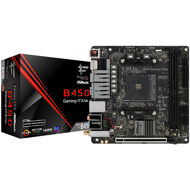华擎（ASRock）B450 Gaming-ITX/ac主板 支持CPU 3700X/3600X/3600（AMD B450/AM4 Socket）
