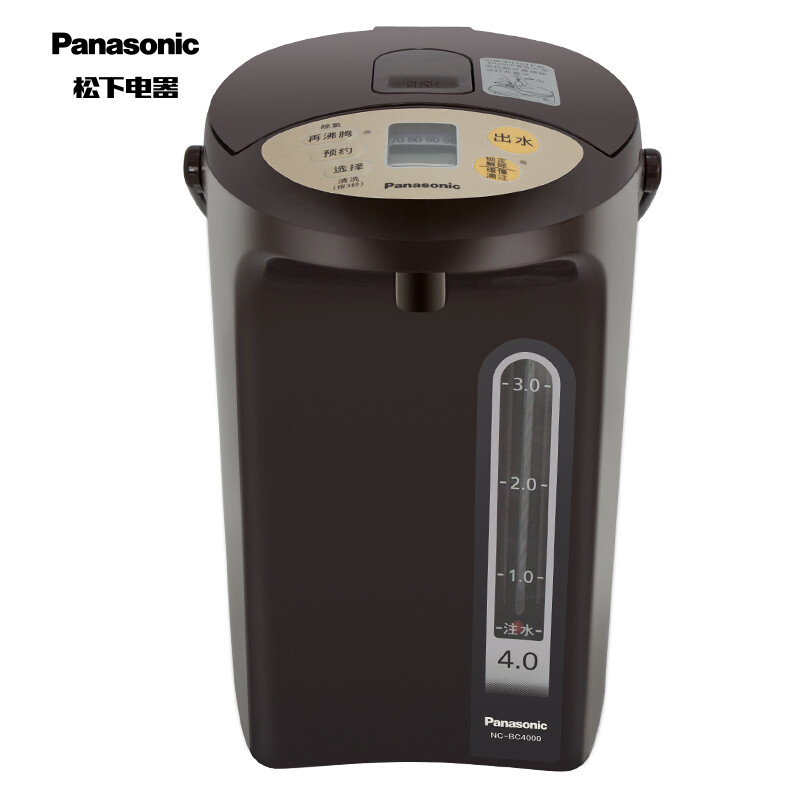 松下（Panasonic）4L电水壶 电热水瓶 备长炭内胆 可预约 全自动智能保温烧水壶 NC-BC4000