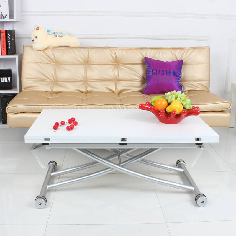 易格佳美多功能升降折叠餐桌饭桌 旋转折叠升降茶几餐桌两用 宜家小