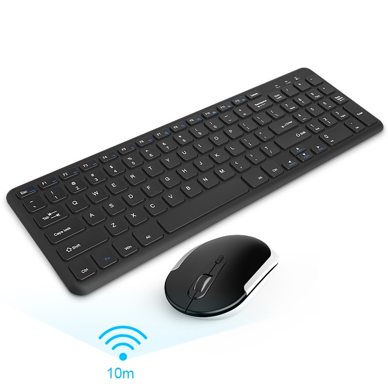 航世（BOW）HW156S 超薄便携无线键盘鼠标套装  电脑办公通用键盘 黑色