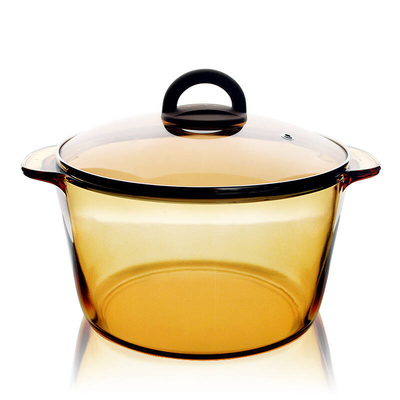 法国弓箭乐美雅luminarc琥珀色 透明玻璃锅 汤锅 耐热直火锅