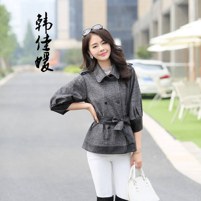 韩佳媛2014秋冬新款韩版女装中长款加厚保暖蝙蝠袖斗篷