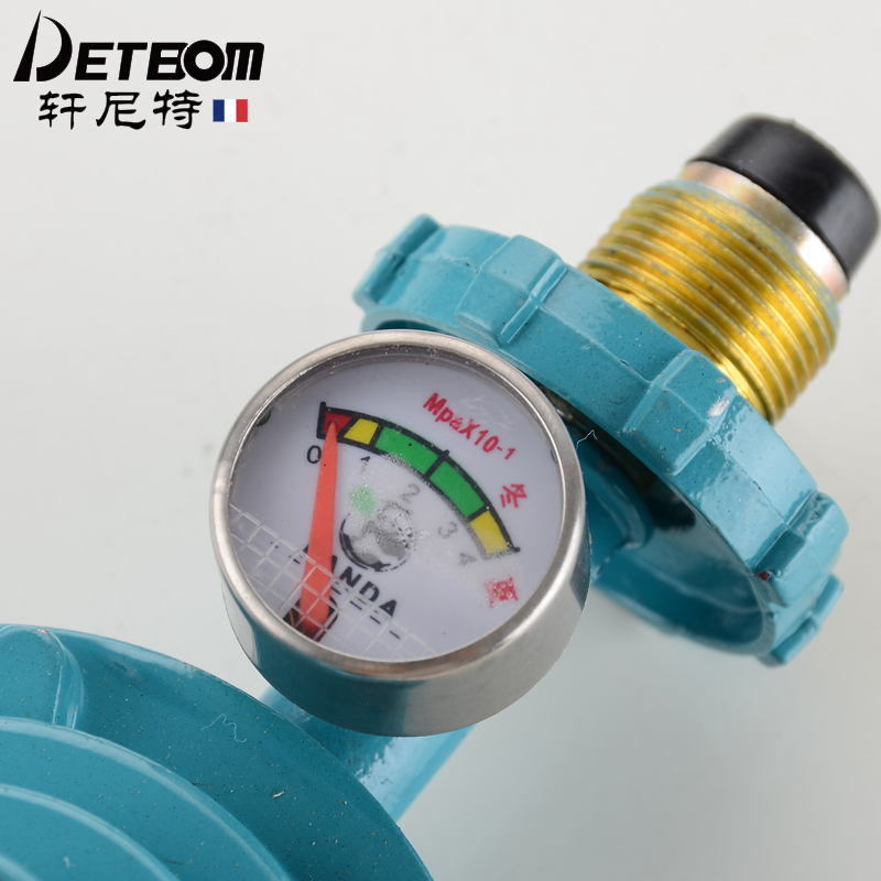 DETBOM家用煤气灶低压阀门带表显可调节减压阀煤气瓶罐装液化石油气调压器配件