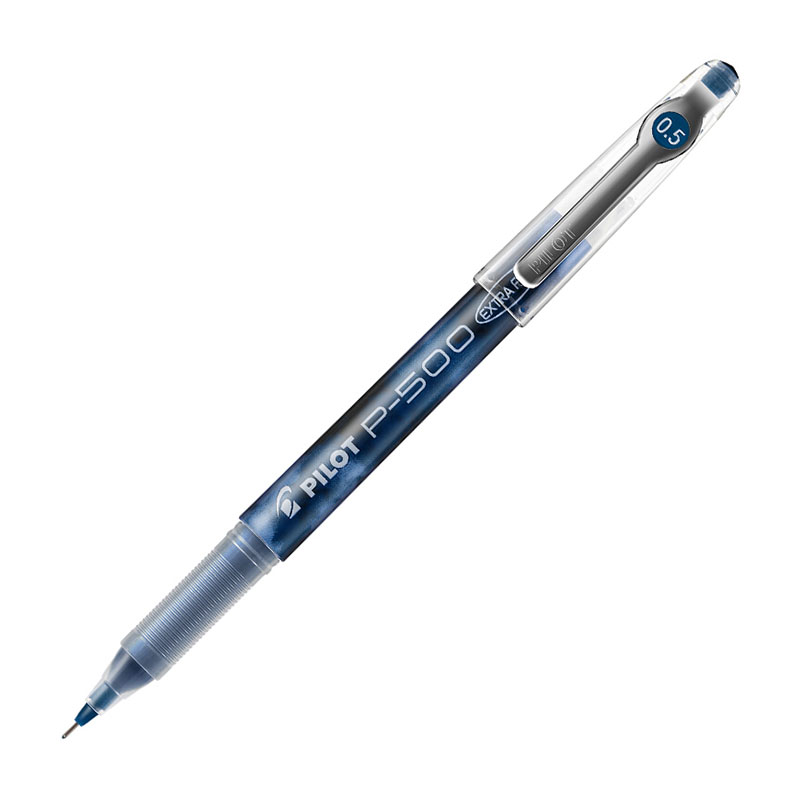 日本百乐（PILOT）BL-P50/P500 中性笔0.5mm 顺滑针嘴水笔 财务用 蓝黑色 5支装
