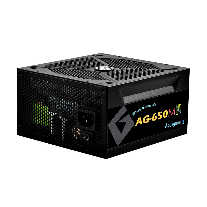 美商艾湃電競（Apexgaming）AG-650M 額定650W 臺(tái)式機(jī)電源（80PLUS金牌/全模組/日系電容/十年質(zhì)保）