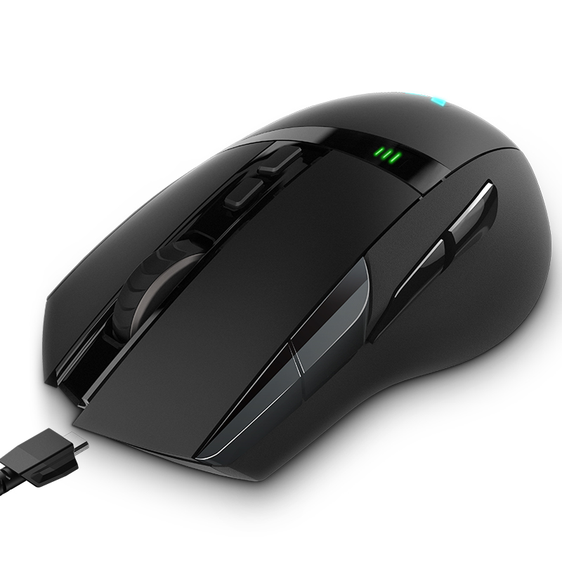 雷柏（Rapoo） VT350 无线鼠标 有线鼠标 游戏鼠标 右手鼠标 充电鼠标 有线/无线双模式 吃鸡鼠标 黑色