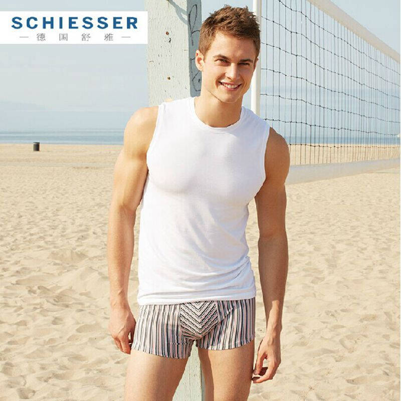 专柜正品舒雅德国schiesser男士棉莫代尔平角内裤中腰短裤 39/1840t