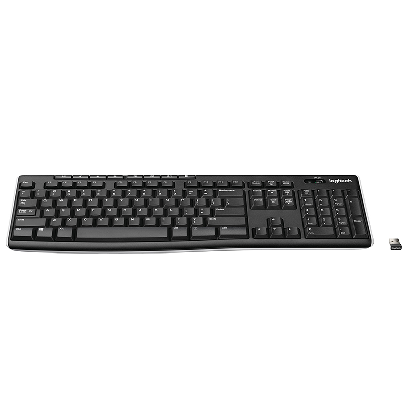 罗技（Logitech）K270 键盘 无线键盘 办公键盘 优联 笔记本键盘 全尺寸 黑色 自营