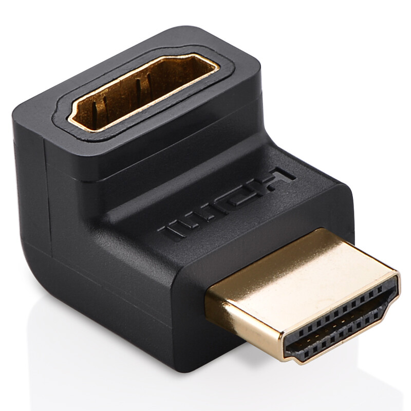绿联（UGREEN）HDMI公对母转接头 HDMI高清转换器线 电脑机顶盒接电视转接口 L型直角90度直头转弯头 20110