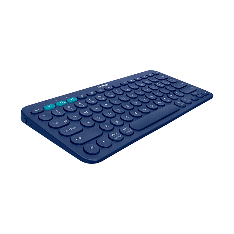 罗技（Logitech）K380多设备蓝牙键盘 超薄便携办公键盘 安卓苹果电脑手机平板iPad键盘 蓝色