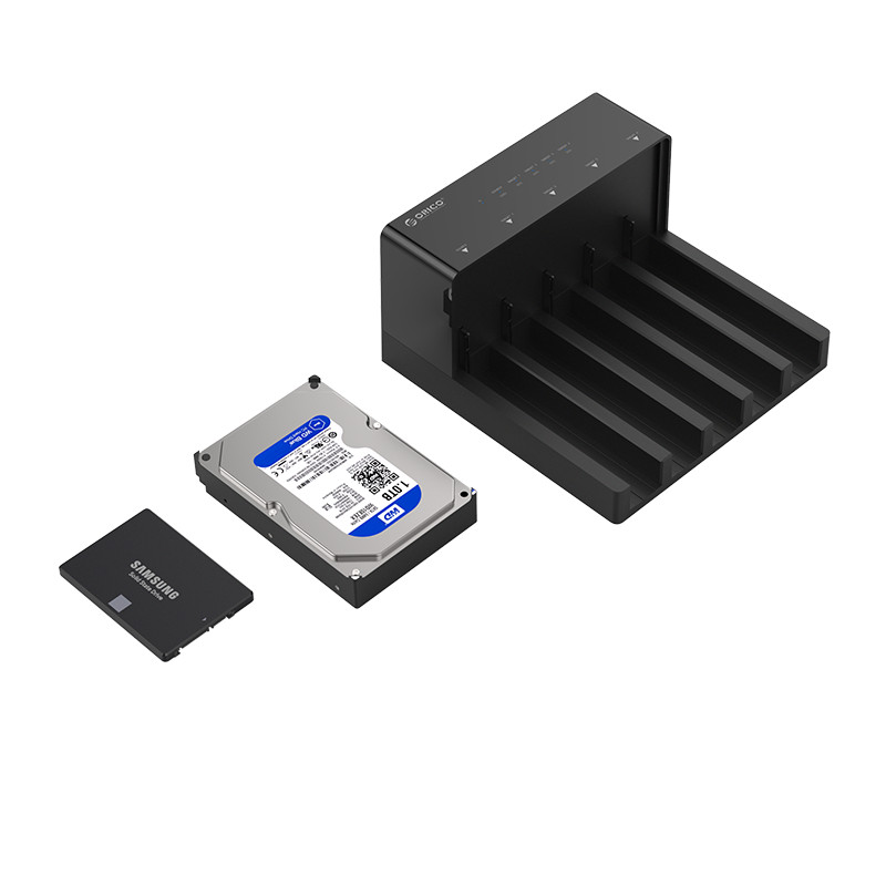 奥睿科(ORICO)移动硬盘底座USB3.0脱机拷贝硬盘盒子硬盘柜支持2.5/3.5英寸SATA/SSD固态硬盘 五盘位6558US3-C