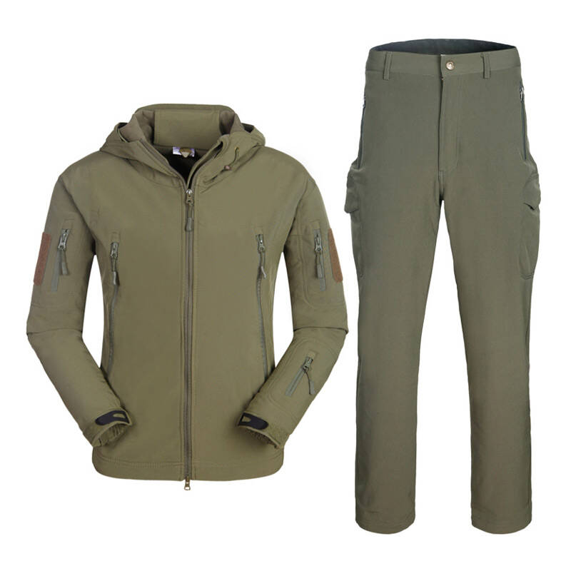 兵行者男士冲锋衣 款鲨鱼皮软壳冲锋衣 冲锋衣套装 运动服装 军装