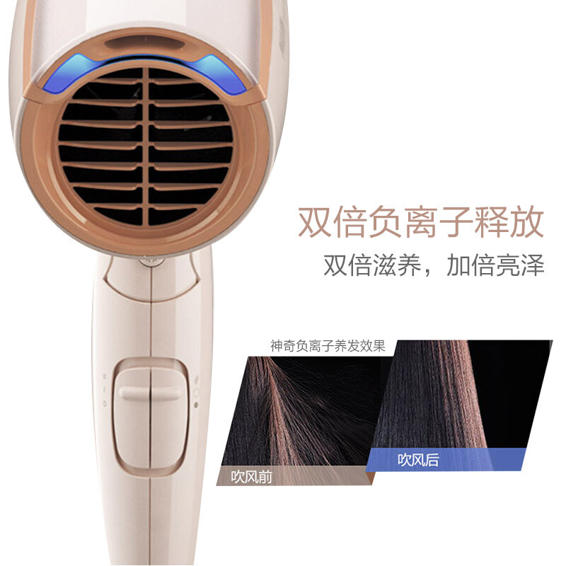 飛利浦（PHILIPS）電吹風(fēng)機(jī) 家用大功率負(fù)離子智能變溫護(hù)發(fā)冷熱風(fēng)鎖水風(fēng)筒BHC202/05