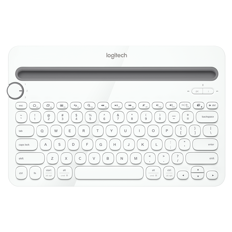 罗技（Logitech）K480 多设备蓝牙键盘 安卓苹果手机电脑平板IPAD键盘 时尚超薄键盘 白色
