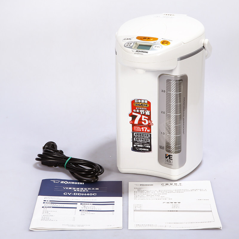 象印（ZO JIRUSHI）电热水壶日本进口不锈钢VE真空保温电热水瓶CV-DDH40C-WP（白色）