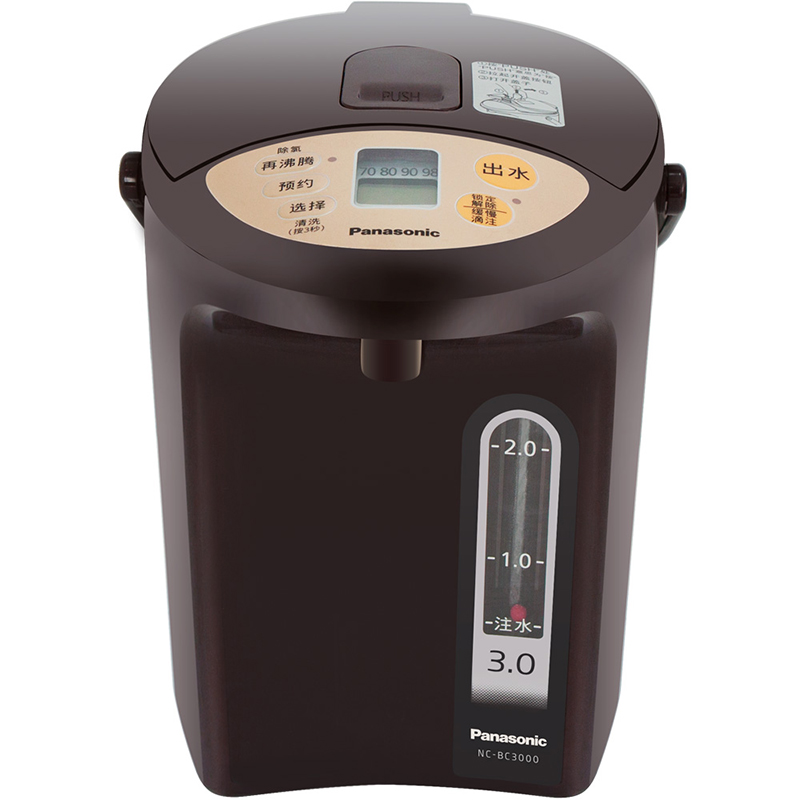 松下（Panasonic）3L电水壶 电热水瓶 备长炭内胆 可预约 全自动智能保温烧水壶 NC-BC3000