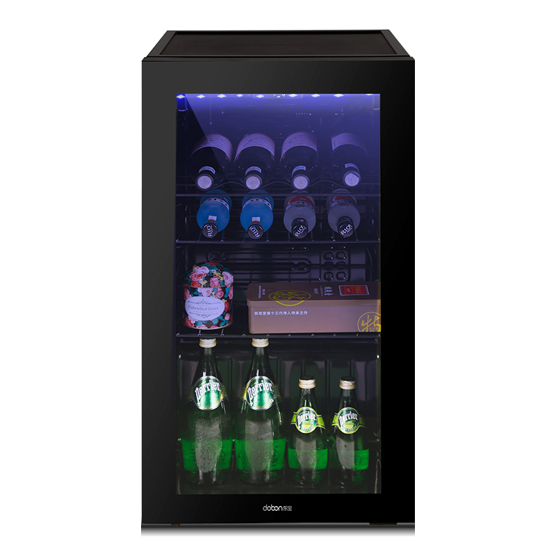 东宝（DOBON）单门小电冰箱小型迷你酒柜冰吧冷藏柜透明玻璃门展示柜商用家用茶叶保鲜柜 92L JC-92