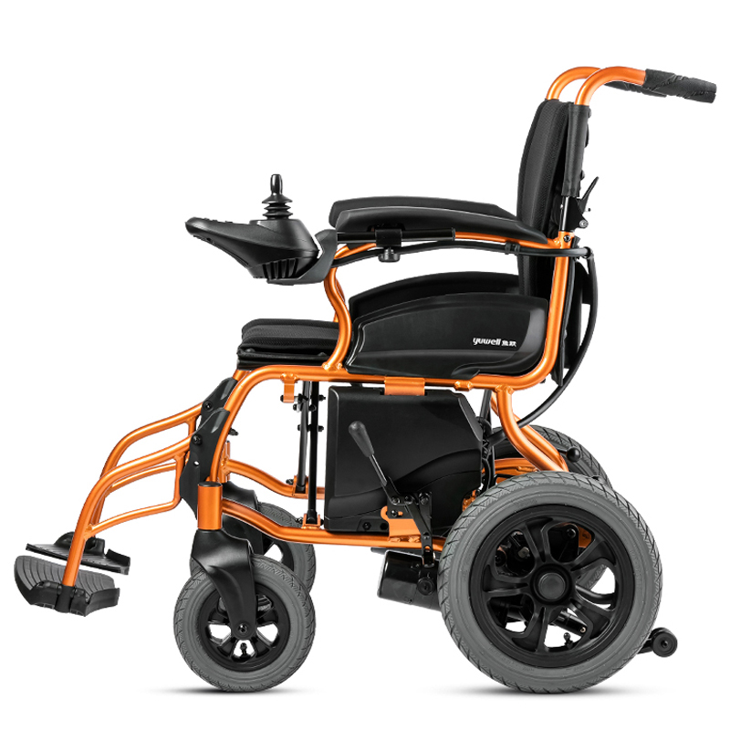 鱼跃（yuwell)电动轮椅车D130HL（左手版） 折叠老人轻便代步车四轮老年人轮椅 自动智能锂电池版18Ah