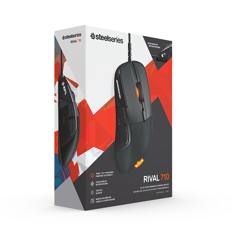 赛睿（SteelSeries）Rival 710 游戏鼠标 RGB人体工学鼠标  电竞魔兽怀旧开服鼠标 黑色