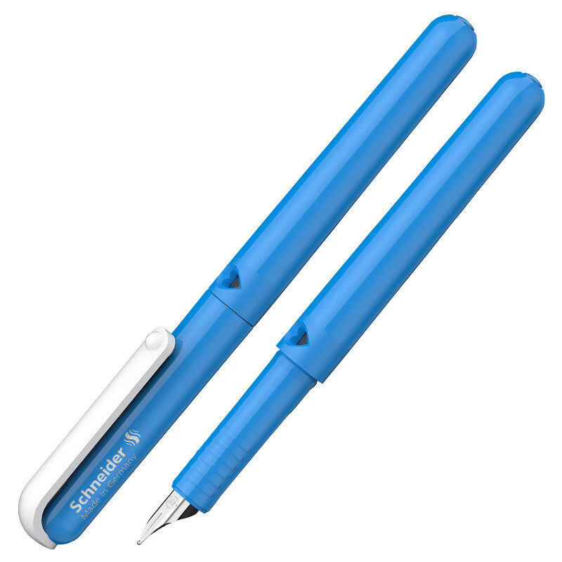 德国施耐德（schneider）钢笔学生成人练字笔男女三年级办公专用签字笔进口墨水笔EF尖BK410淡蓝色