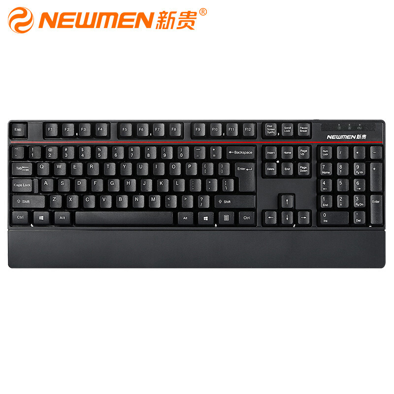 新贵（Newmen）无线键盘鼠标套装 K103 商务办公键鼠 节能省电 防溅水 高键位 自动休眠技术 防滑增高 黑色