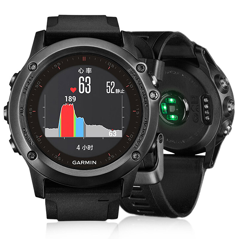garmin)飞耐时3hr光电心率户外跑步智能手表炫酷黑光学心率手表fenix3