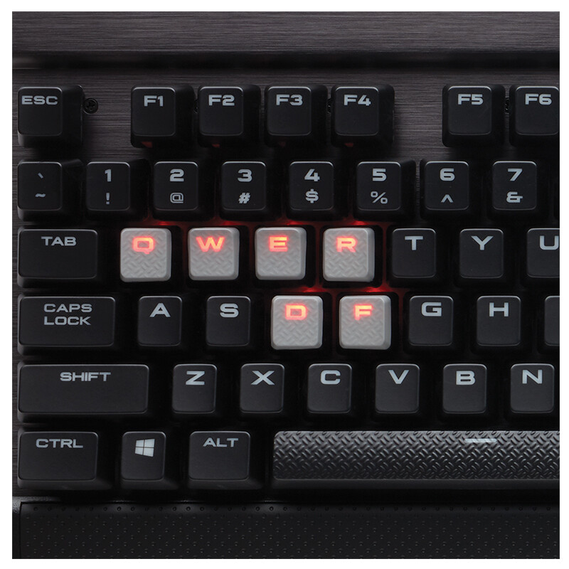 美商海盗船 (USCORSAIR) K70 机械键盘 有线键盘 游戏键盘 全尺寸 红色背光 铝框体 黑色 樱桃银轴