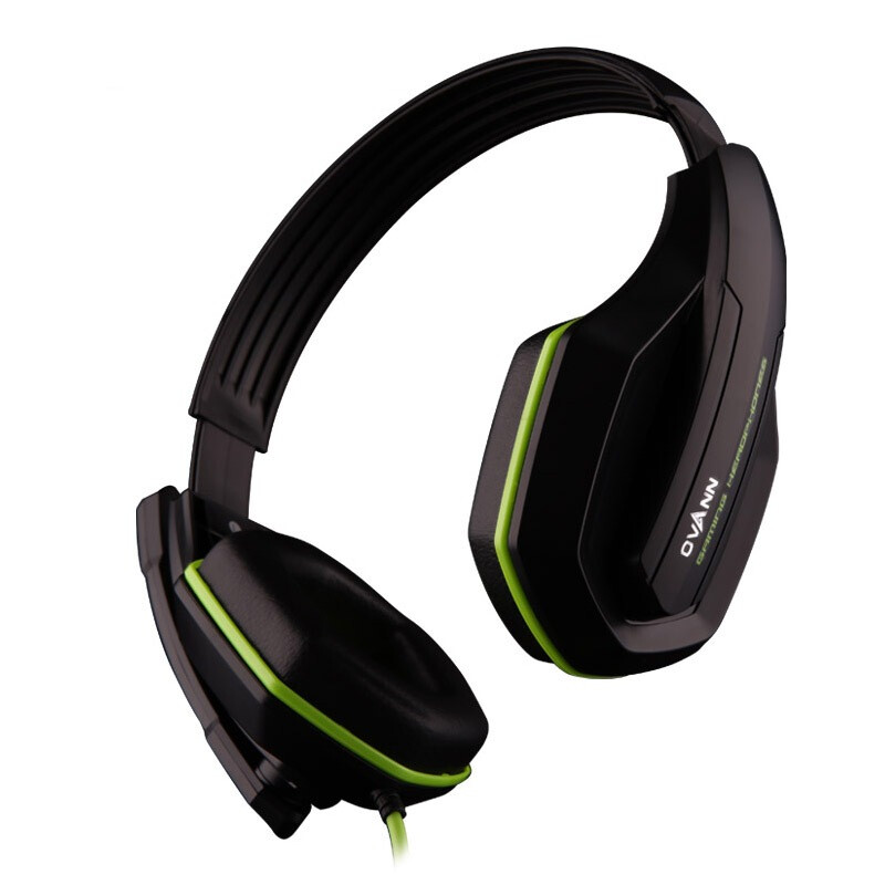 欧凡（OVANN） X1 头戴式专业游戏电脑耳机耳麦 语音带麦克风话筒   黑绿色