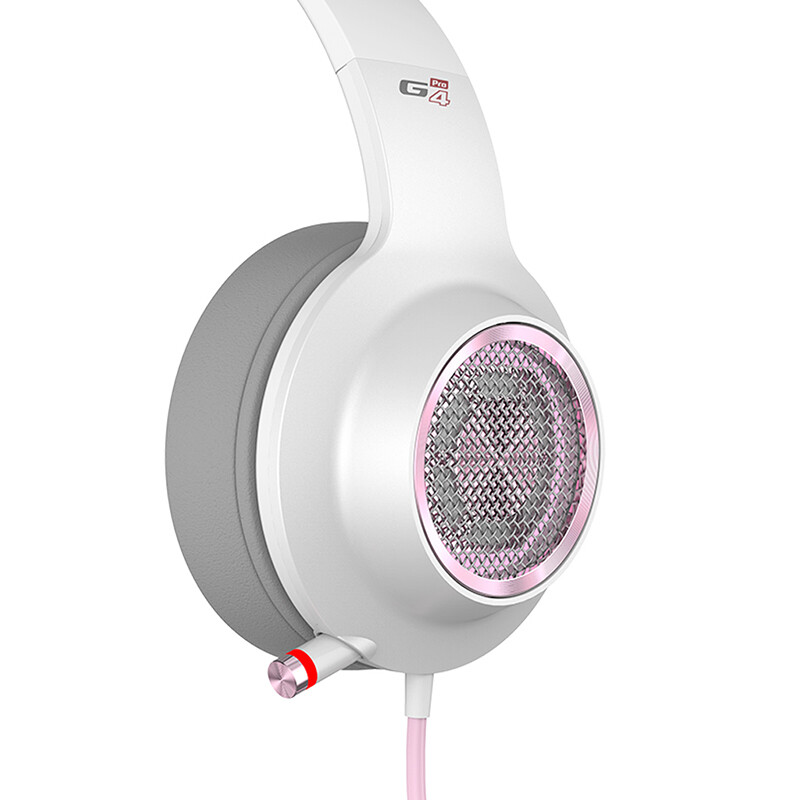 漫步者（EDIFIER）HECATE G4PRO 7.1环绕声 RGB灯效 电竞游戏耳机麦克风 头戴式电脑耳麦 网红直播 粉白色