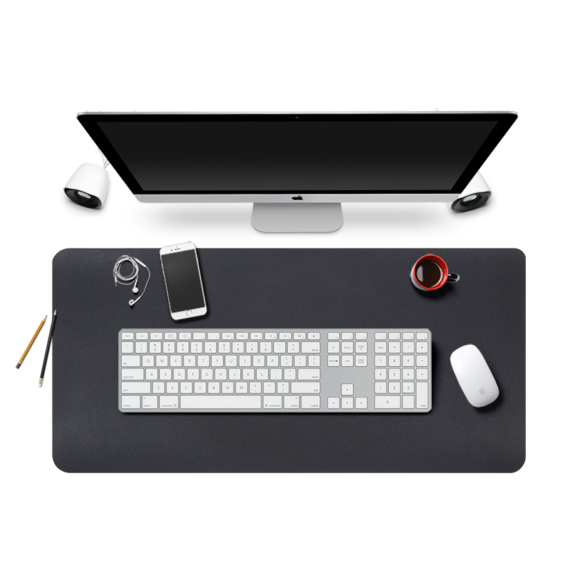 BUBM 鼠标垫小号办公室桌垫笔记本电脑垫键盘垫办公写字台桌垫游戏家用垫子防水支持大货定制 黑色小号单面