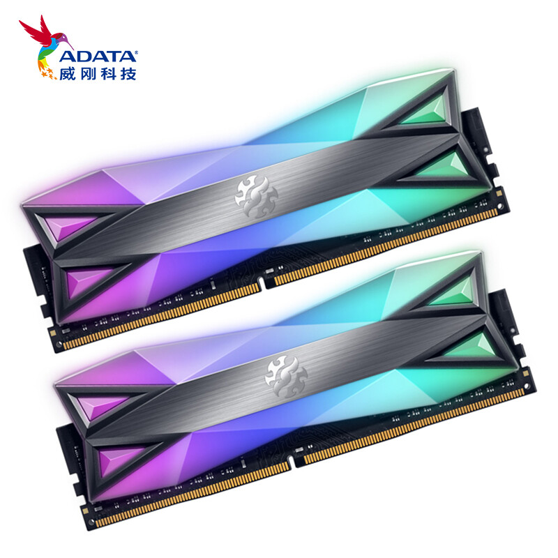 威刚（ADATA）16GB(8G×2)套装DDR4 3200台式机内存条XPG-D60龙耀系列RGB灯条电竞款