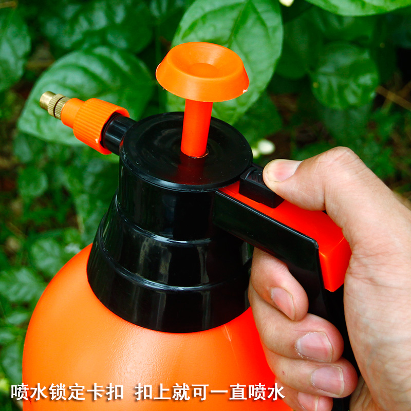 浩胜 手动气压式喷壶园艺浇花洒水喷水壶小型喷雾器园艺工具家用喷雾瓶 桔色3L气压壶