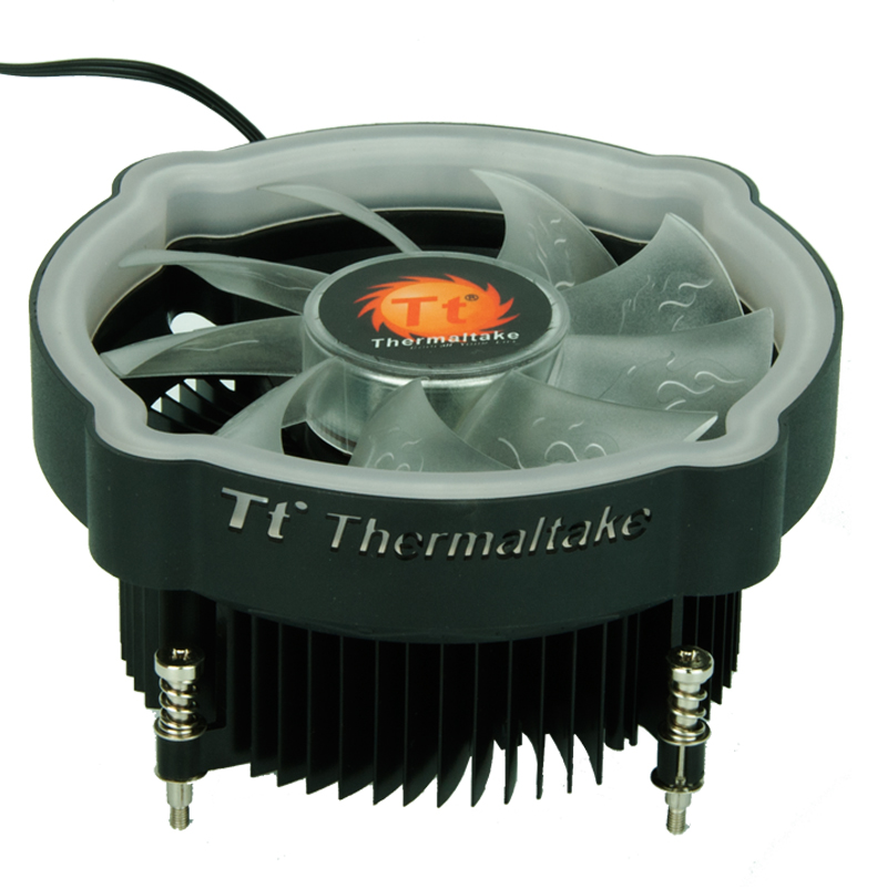 Tt（Thermaltake）七彩玲珑 CPU散热器风扇（流光版/Intel平台/RGB炫光灯效/下压式/附带硅脂）