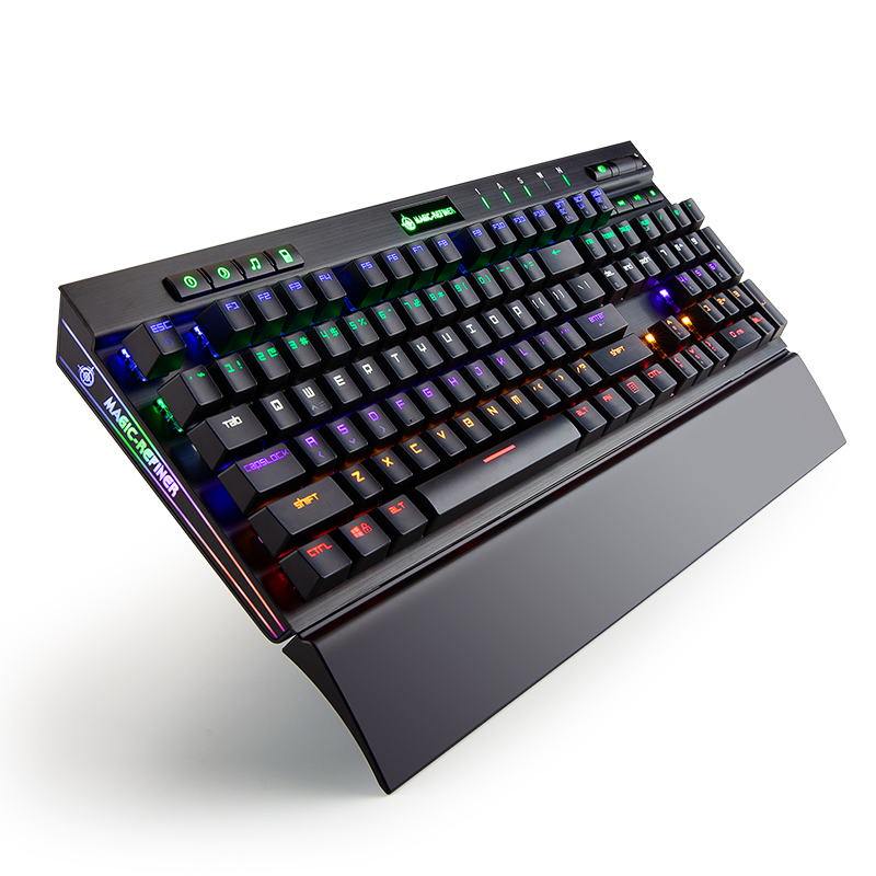 魔炼者 MK12 机械键盘 有线键盘 游戏键盘 104键背光键盘 电脑键盘 笔记本键盘 黑色黑轴