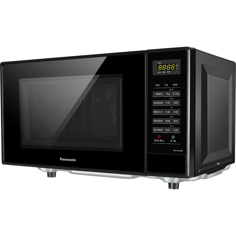 松下（Panasonic）NN-GF33KB 23升 微电脑操控家用微波炉 平板加热微烤一体 多款菜式自动烹调