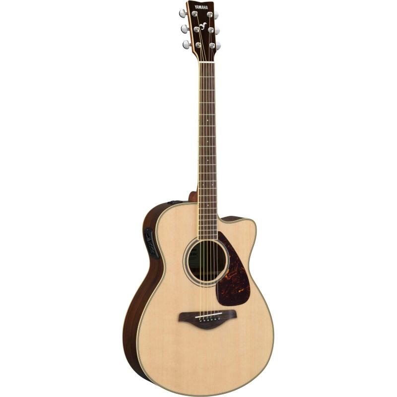 雅马哈（YAMAHA）FSX830C原木色单板民谣电箱吉他40英寸缺角玫瑰木背侧