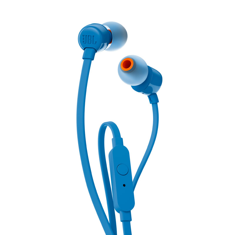 JBL T110 立体声入耳式耳机耳麦 运动耳机 电脑游戏耳机 手机有线耳机带麦可通话 梦幻蓝